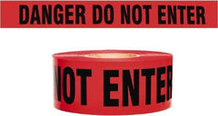 NMC - 135' Long x 3" Wide Roll, 100% Cotton, Red Barricade Tape - Message: Caution - Do Not Enter - Caliber Tooling