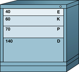 Table-Standard Cabinet - 4 Drawers - 30 x 28-1/4 x 30-1/8" - Single Drawer Access - Caliber Tooling