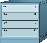 Table-Standard Cabinet - 4 Drawers - 30 x 28-1/4 x 30-1/8" - Single Drawer Access - Caliber Tooling