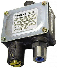 Barksdale - 50 to 500 PSI Adjustable Range, 6,000 Max psi, Sealed Piston Pressure Switch - 1/4 NPT Female, Screw Terminals, SPDT Contact, 416SS Wetted Parts, 2% Repeatability - Caliber Tooling