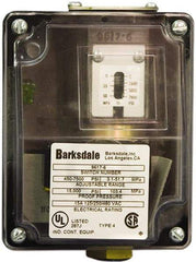 Barksdale - 450 to 7,500 psi Adjustable Range, 15,000 Max psi, Sealed Piston Pressure Switch - 1/4 NPT Female, Screw Terminals, SPDT Contact, 316SS Wetted Parts, 2% Repeatability - Caliber Tooling