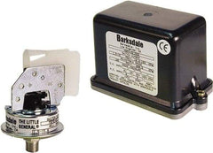 Barksdale - 0.5 to 5 psi Adjustable Range, 100 Max psi, Low Pressure Vacuum Switches - 1/8 NPT Male, Terminals, SPST Contact, Plastic Wetted Parts, 2% Repeatability - Caliber Tooling