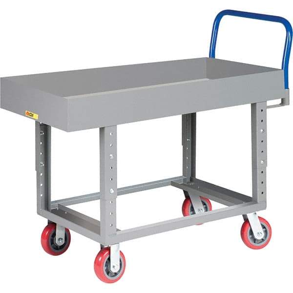 Little Giant - 2,000 Lb Capacity Steel Platform Truck - Steel Deck, 24" OAW, 49-1/2" Platform Length, Polyurethane Casters - Caliber Tooling