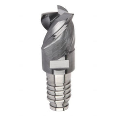 Kennametal - 12mm Diam, 9mm LOC, 3 Flute, 0.4mm Corner Radius End Mill Head - Solid Carbide, AlTiN Finish, Duo-Lock 12 Connection, Spiral Flute, 42, 45 & 48° Helix, Centercutting - Caliber Tooling