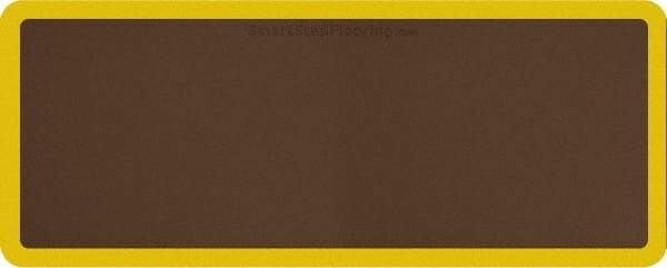 Smart Step - 5' Long x 2' Wide, Dry Environment, Anti-Fatigue Matting - Brown with Yellow Borders, Urethane with Urethane Sponge Base, Beveled on All 4 Sides - Caliber Tooling
