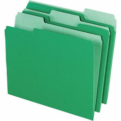 Pendaflex - 11-5/8 x 9-1/2", Letter Size, Green/Light Green, File Folders with Top Tab - 11 Point Stock, Assorted Tab Cut Location - Caliber Tooling