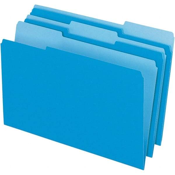 Pendaflex - 14-5/8 x 9-1/2", Legal, Blue/Light Blue, File Folders with Top Tab - 11 Point Stock, Assorted Tab Cut Location - Caliber Tooling