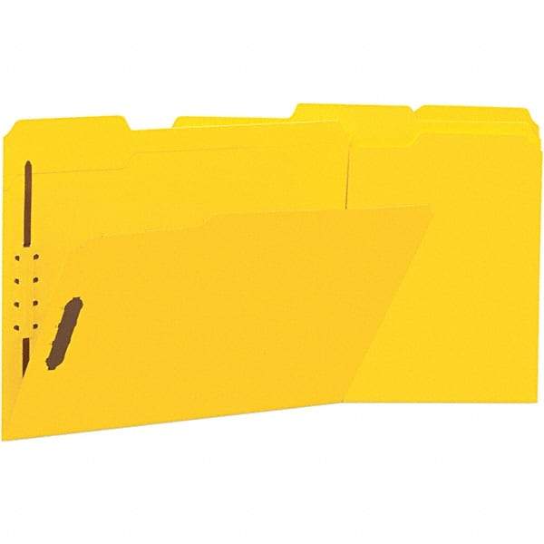 UNIVERSAL - 12-1/4 x 9-1/2", Letter Size, Yellow, File Folders with Top Tab - 11 Point Stock, Assorted Tab Cut Location - Caliber Tooling