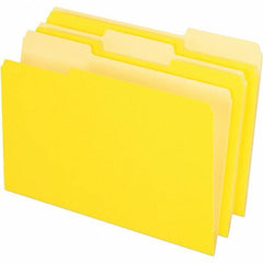 Pendaflex - 14-5/8 x 9-3/16", Legal, Yellow, File Folders with Top Tab - 11 Point Stock, Assorted Tab Cut Location - Caliber Tooling