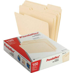 Pendaflex - 11-5/8 x 9-1/2", Letter Size, Manila, File Folders with Top Tab - 11 Point Stock, Assorted Tab Cut Location - Caliber Tooling