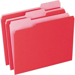 Pendaflex - 11-5/8 x 9-1/2", Letter Size, Red/Light Red, File Folders with Top Tab - 11 Point Stock, Assorted Tab Cut Location - Caliber Tooling