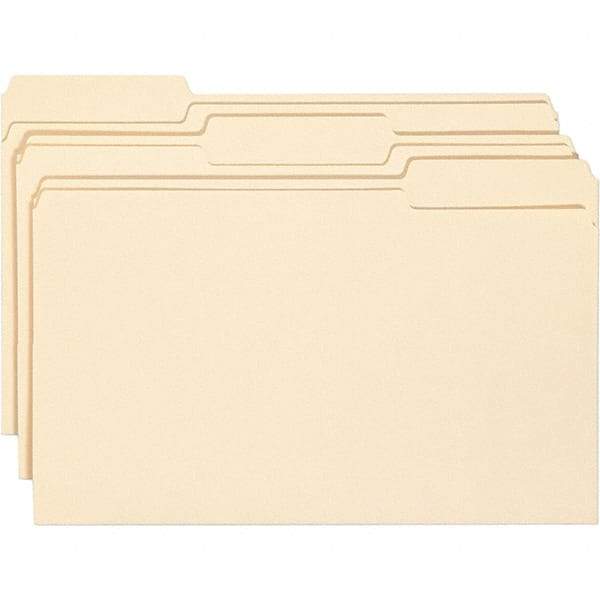 SMEAD - 14-3/4 x 9-1/2", Legal, Manila, File Folders with Top Tab - 11 Point Stock, Assorted Tab Cut Location - Caliber Tooling