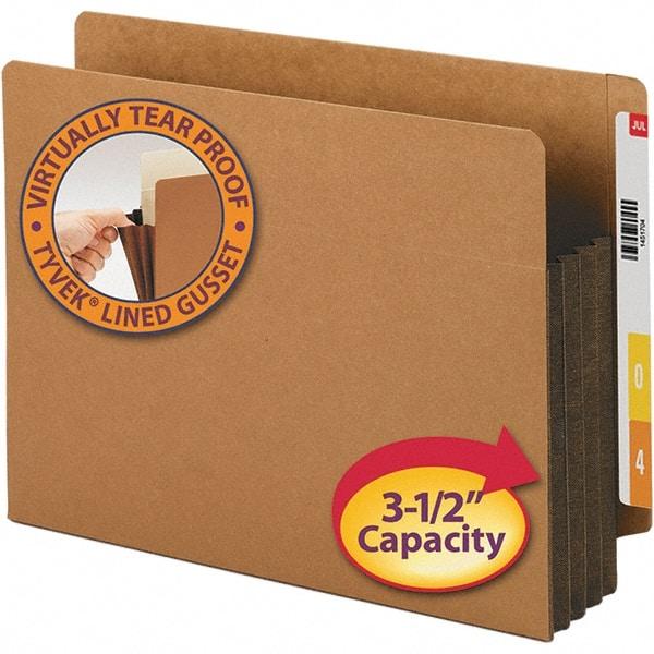 SMEAD - 12-1/4 x 9-1/2", Letter Size, Dark Brown, 3-1/2" Expanding Wallet - Straight Tab Cut Location - Caliber Tooling