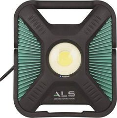 Advanced Lighting Systems - Black & Turquoise Spot Light with Bluetooth - 10,000 Lumens, Corded, LED Lamp - Caliber Tooling