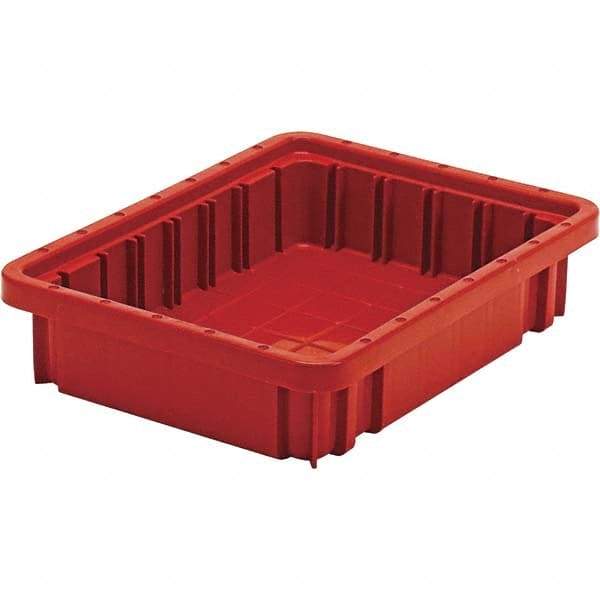 Quantum Storage - 20 Lb Load Capacity Red Polypropylene Dividable Container - Stacking, 2-1/2" Long x 8.3" Wide x 16-1/2" High - Caliber Tooling