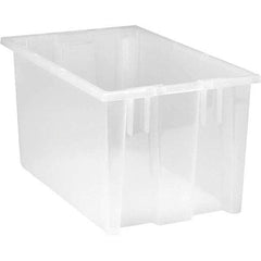 Quantum Storage - 90 Lb Load Capacity Clear Polypropylene Tote Container - Stacking, Nesting, 9" Long x 11" Wide x 18" High - Caliber Tooling