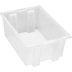 Quantum Storage - 65 Lb Load Capacity Clear Polypropylene Tote Container - Stacking, Nesting, 8" Long x 13-1/2" Wide x 19-1/2" High - Caliber Tooling