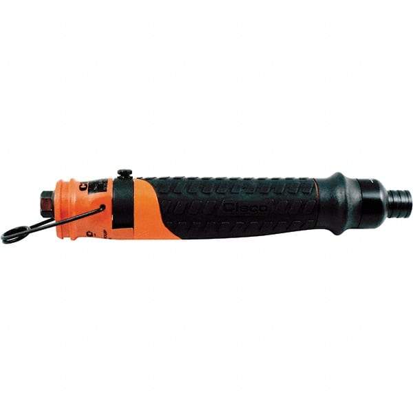 Cleco - 1/4" Bit Holder, 2,300 RPM, Inline Handle Air Screwdriver - 0.3 to 1.6 Ft/Lb Torque, 1/8" Inlet, 11 CFM - Caliber Tooling