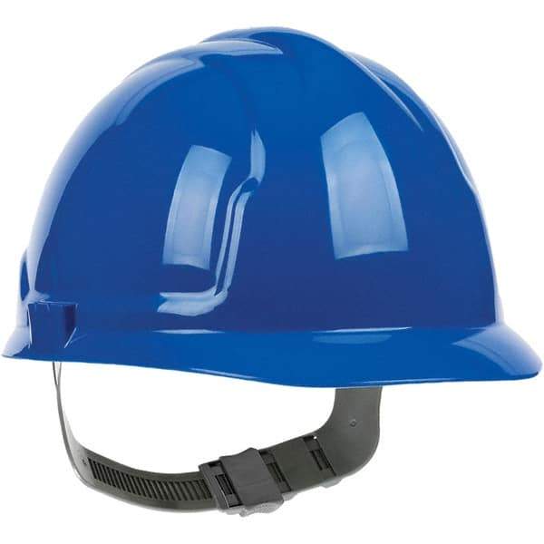 PRO-SAFE - ANSI Type I, Class E Rated, 4-Point, Pin Lock Adjustment Hard Hat - Blue, Standard Brim - Caliber Tooling