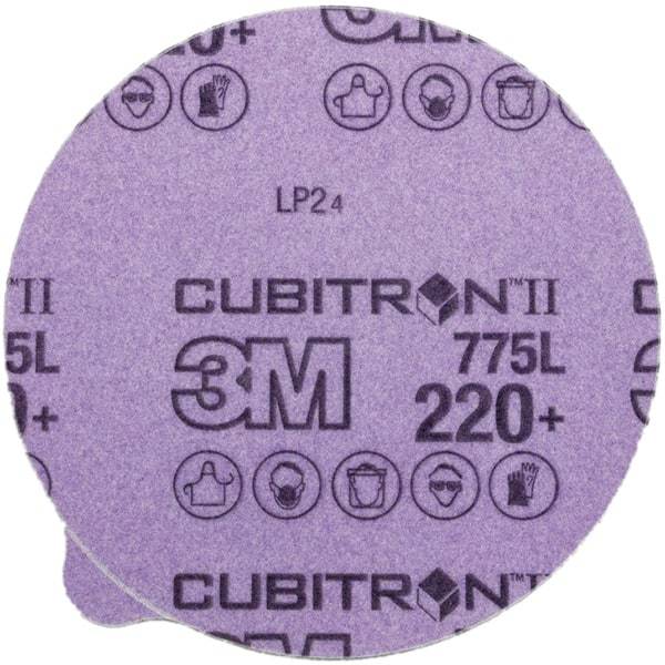 3M - 6" Diam, 400 Grit Ceramic Adhesive PSA Disc - Super Fine Grade, Purple, Polyester Backing, Flexible, 12,000 Max RPM, Use with Random Orbital Sanders - Caliber Tooling