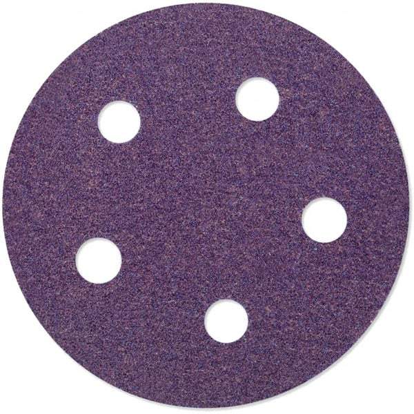 3M - 5" Diam, 400 Grit Ceramic Adhesive PSA Disc - Super Fine Grade, Purple, Polyester Backing, Flexible, 12,000 Max RPM, Use with Random Orbital Sanders - Caliber Tooling