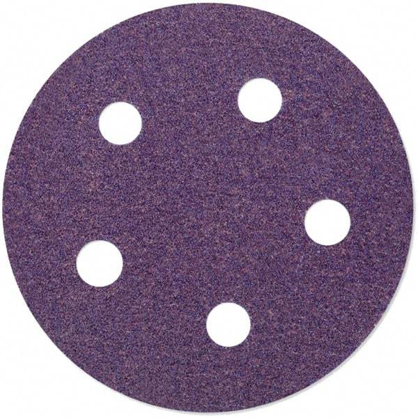 3M - 5" Diam, 400 Grit Ceramic Adhesive PSA Disc - Super Fine Grade, Purple, Polyester Backing, Flexible, 12,000 Max RPM, Use with Random Orbital Sanders - Caliber Tooling