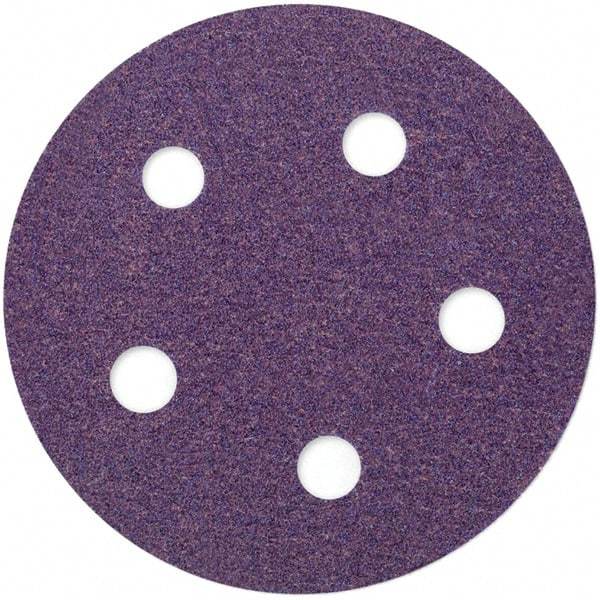 3M - 5" Diam, 320 Grit, Ceramic Hook & Loop Disc - Extra Fine Grade, Coated, Polyester (Film) Backing, Series 775L - Caliber Tooling