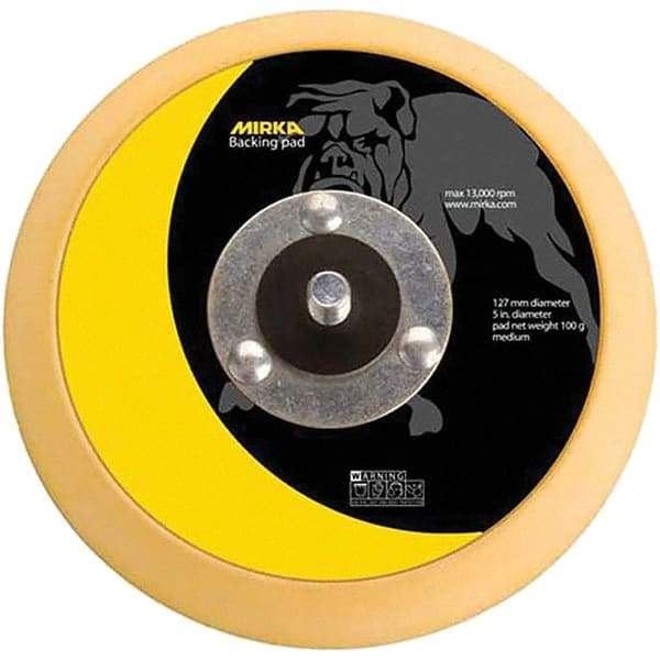 Mirka - 5" Diam Adhesive/PSA Disc Backing Pad - Medium Density, 12,000 RPM - Caliber Tooling