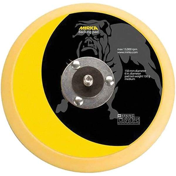 Mirka - 6" Diam Adhesive/PSA Disc Backing Pad - Medium Density, 12,000 RPM - Caliber Tooling