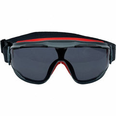 3M - Size Universal, Gray Polycarbonate Anti-Fog Lens, Safety Goggles - Indirect Vent, Black/Red Frame - Caliber Tooling