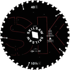 Skilsaw - 10-1/4" Diam, 1" Arbor Hole Diam, 40 Tooth Wet & Dry Cut Saw Blade - Cermet-Tipped, Cutoff Action, Diamond Arbor - Caliber Tooling