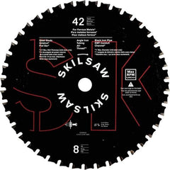 Skilsaw - 8" Diam, 5/8" Arbor Hole Diam, 42 Tooth Wet & Dry Cut Saw Blade - Carbide-Tipped, Cutoff Action, Standard Round Arbor - Caliber Tooling