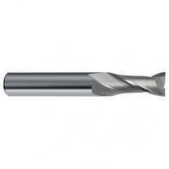 3/8 Dia. x 2-1/2 Overall Length 2-Flute Square End Solid Carbide SE End Mill-Round Shank-Center Cut-Uncoated - Caliber Tooling