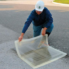 UltraTech - 3' Long x 3' Wide, Polyurethane/Mesh Drain Seal - Clear, Use for Spill Response - Caliber Tooling