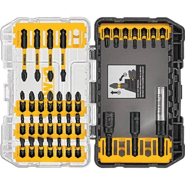 DeWALT - Power & Impact Screwdriver Bit Sets Point Type: Nut Driver; Phillips; Slotted; Torx Drive Size: 0.25 - Caliber Tooling