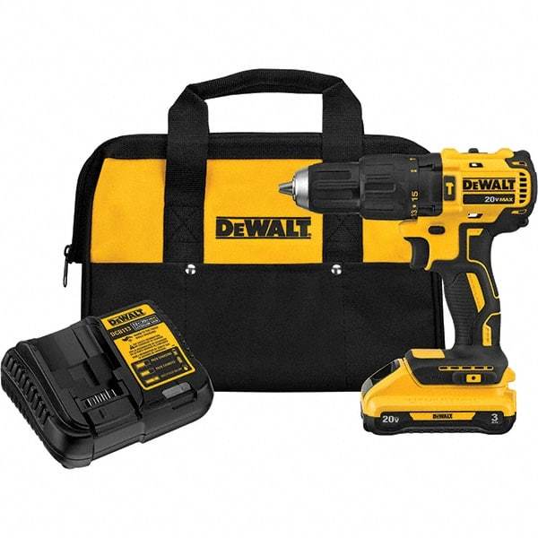 DeWALT - 20 Volt 1/2" Keyless Chuck Cordless Hammer Drill - 29750 BPM, 0 to 250 RPM - Caliber Tooling