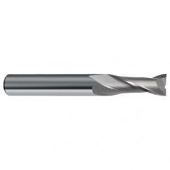 3/8 Dia. x 3 Overall Length 2-Flute Square End Solid Carbide SE End Mill-Round Shank-Center Cut-Uncoated - Caliber Tooling