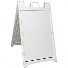 NMC - 24" Wide x 36" High Sign Compatiblity, Rigid Plastic Square Floor Sign Holder - White, 45" Holder Height - Caliber Tooling