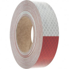 3M - 1-1/2" Wide, Red/White Reflective OSHA Conspicuity Tape - Stick-On - Caliber Tooling