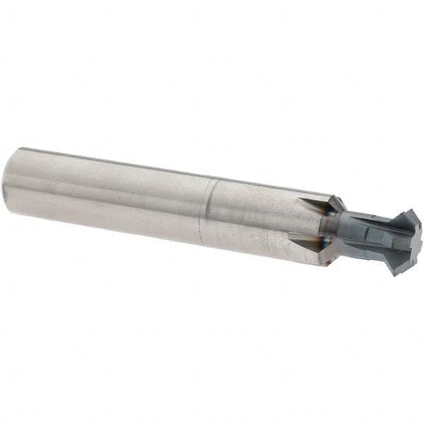 Accupro - 1/2° 1/2" Cut Diam, 0.187" Cut Width, 1/2" Shank, Solid Carbide Double-Angle Cutter - Caliber Tooling