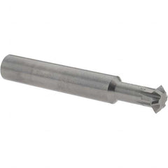 Accupro - 3/8° 3/8" Cut Diam, 1/8" Cut Width, 3/8" Shank, Solid Carbide Double-Angle Cutter - Caliber Tooling