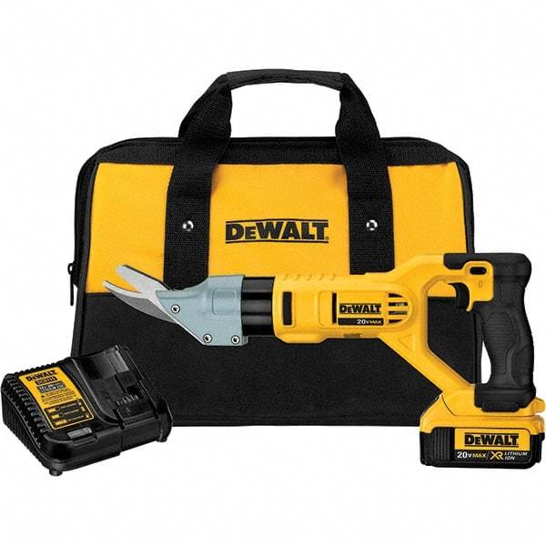 DeWALT - 2,500 SPM, 20 Volt, Pistol Grip Handle, Handheld Cordless Shear - 5/8" Cutting Capacity - Caliber Tooling