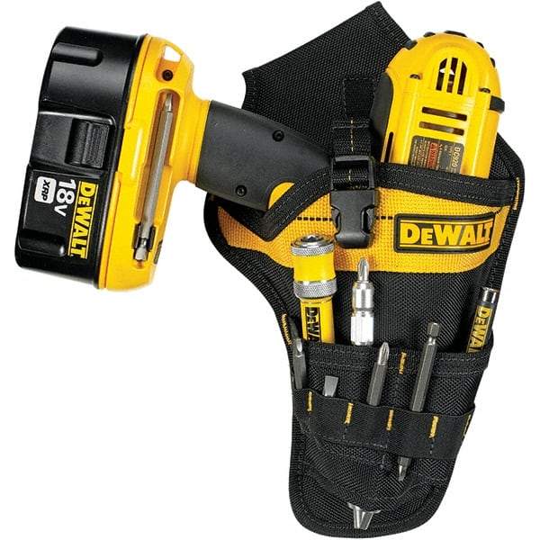 CLC - Drill/Impact Driver Holster with 9 Pockets - Ballistic Polyester, Black/Yellow - Caliber Tooling