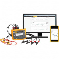 Fluke - 3 Phase, 1,000 VAC, 0.01 to 1,500 Amp Capability, 42.5 to 69 Hz Calibration, LCD Display Power Meter - 1 Current Accuracy, 0.1 Voltage Accuracy - Caliber Tooling