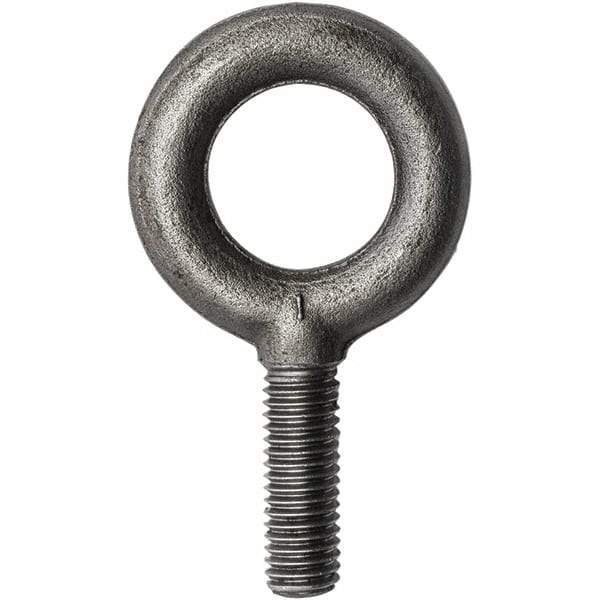 Campbell - 1,400 Lb Capacity, Forged Steel, 3/8-16 Thread, Fixed Lifting Eye Bolt - Fully Threaded, 1-1/4" Shank, 1-1/4" Thread Length, Shoulder - Caliber Tooling