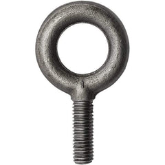 Campbell - 500 Lb Capacity, Forged Steel, 1/4-20 Thread, Fixed Lifting Eye Bolt - Fully Threaded, 1" Shank, 1" Thread Length, No Shoulder - Caliber Tooling