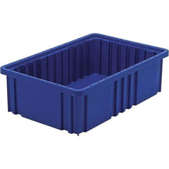 Quantum Storage - 40 Lb Load Capacity Blue Polypropylene Dividable Container - Stacking, 5" Long x 10.9" Wide x 16-1/2" High - Caliber Tooling