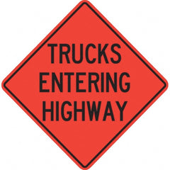 PRO-SAFE - "Trucks Entering Highway," 36" Wide x 36" High Vinyl Traffic Control Sign - Caliber Tooling