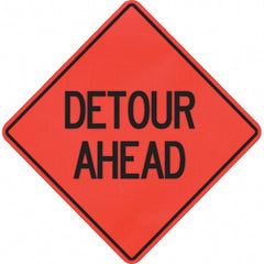 PRO-SAFE - "Detour Ahead," 48" Wide x 48" High Vinyl Traffic Control Sign - Caliber Tooling