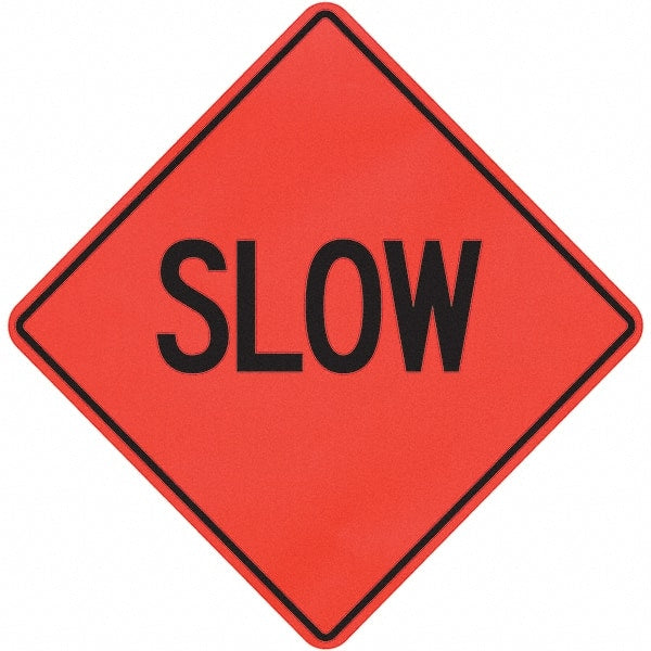 PRO-SAFE - "Slow," 36" Wide x 36" High Vinyl Traffic Control Sign - Caliber Tooling